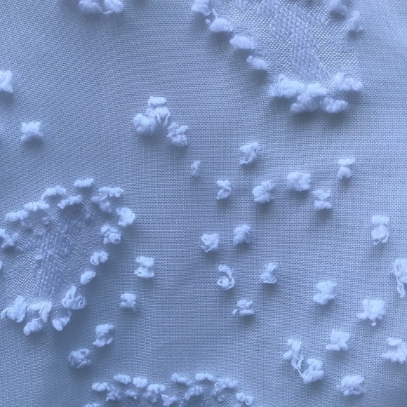 ELLE Women’s White Tunic Blouse Lined Textured Floral Design Flutter Sleeves L - Picture 5 of 12